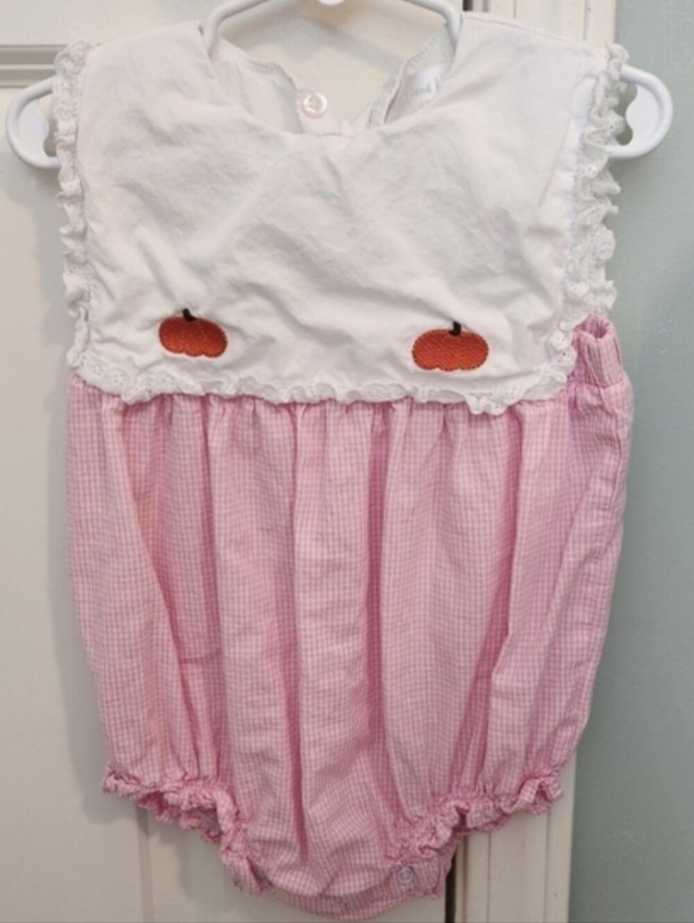 Cecil And Lou 3t Pumpkin Fall Bubble Romper Halloween Smocked Brand